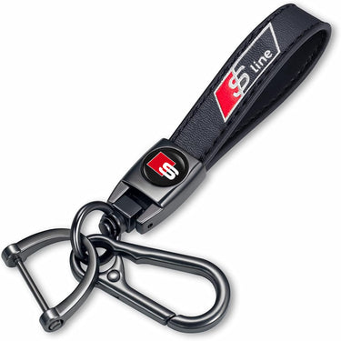 Genuine Leather Key Chain for Audi Keychain KeyRing